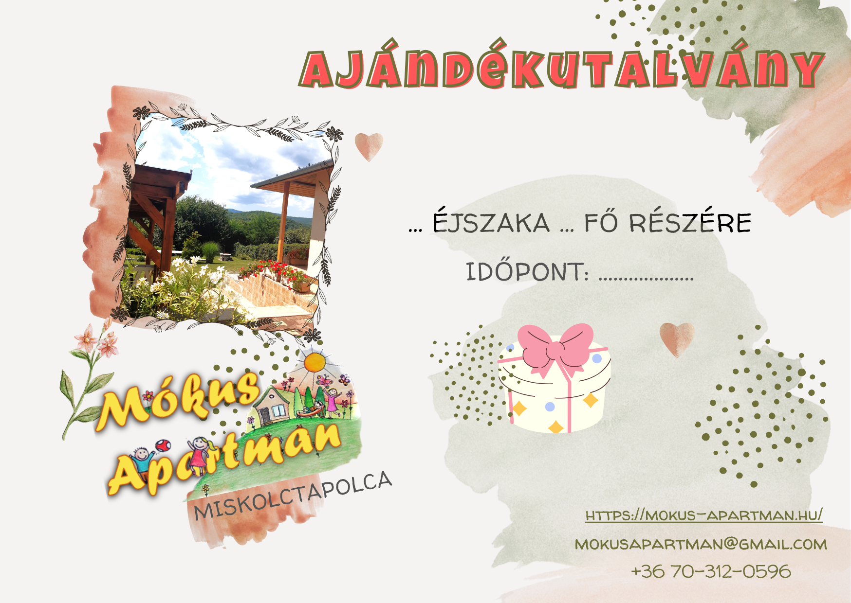 szállás ajándékutalvány